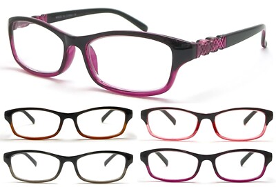 Lesebrille +0,5~+3,5 Kunststoff ausgefallenes Farbverlaufsgestell Federscharniere L326