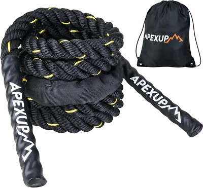 APEXUP Heavy Jump Ropes for Fitness, Weighted Adult Skipping Rope Exercise Battle Ropes