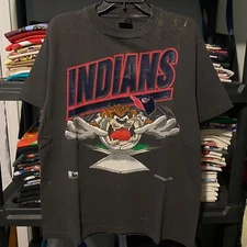 Vintage 1992 Cleveland Indians MLB Baseball Looney Tunes Shirt AN46122