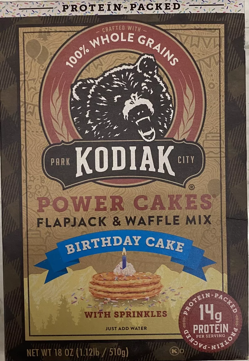 4x Kodiak Protein Power Cakes BIRTHDAY CAKE Pancake & Waffle Mix 18oz - 4  BOXES