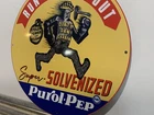 Vintage Style durty dan carbo  purol-pep  pure Gasoline Quality steel sign
