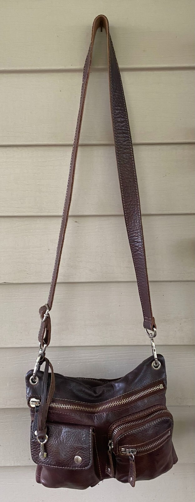 Fossil Vintage Sutter Cognac Brown Multiple Pocke… - image 3