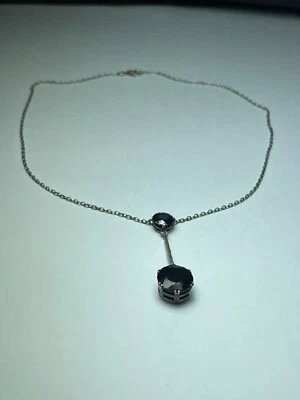 Collier Argent D’ép. Napoleon III Serti Onyx Taille Brillant Poinçon Hure Silver - Photo 1/4