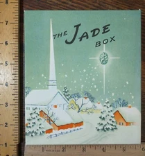 VINTAGE 1940's *JADE BOX* 15 CHRISTMAS GREETING CARDS  w/Envs, LOVELY & UNUSED 
