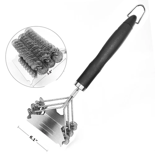 17 IN Grill Brush and Scraper Bristle Free Stainless Grill Grate Cleaner