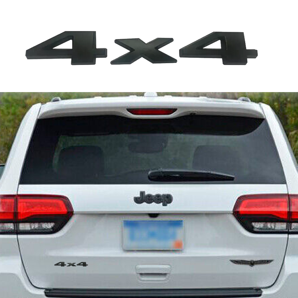 Black 4x4 Letter Off-Road Emblem Badge For Jeep Grand Cherokee Compass Wrangler
