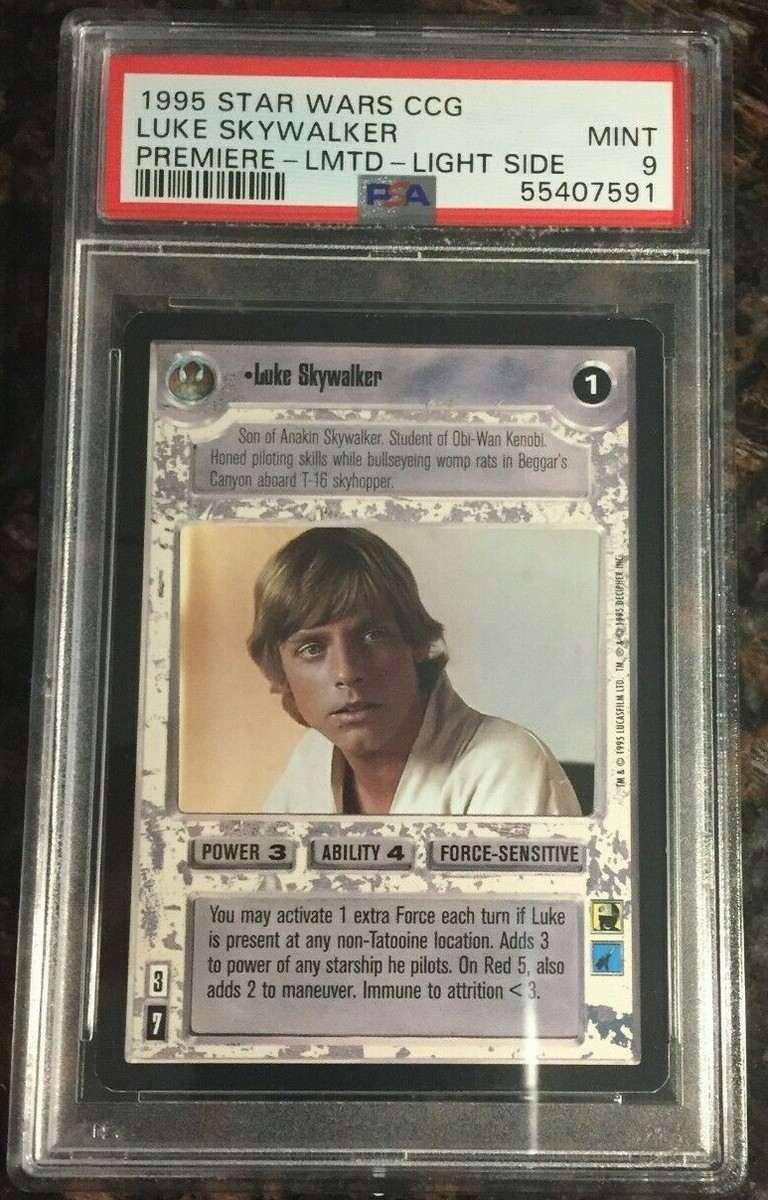 1995 Star Wars CCG Luke Skywalker Premiere Limited Light Side PSA