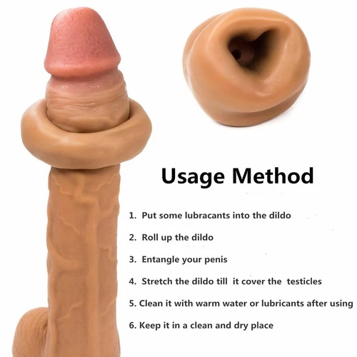 2PCS Cock-Girth-Enlarger-Enhancer-Penis-Extension-Extender Sheath-Dick-Sleeve - Picture 5 of 12