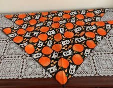 Set of Two Halloween Pumpkin Ghost Dog Bandanas MEDIUM LARGE Tie On Brand New