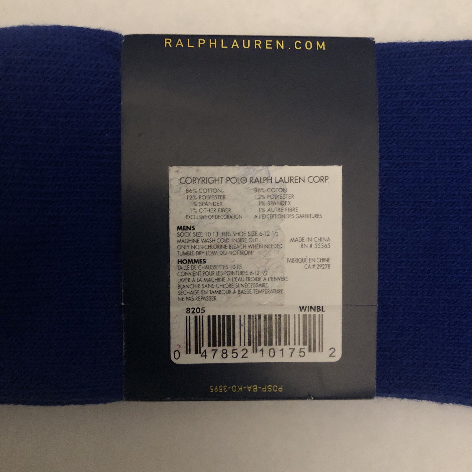 Calze Polo Ralph Lauren Classic Crew Cotone Firmate Pony Blu Royal 1 Paio