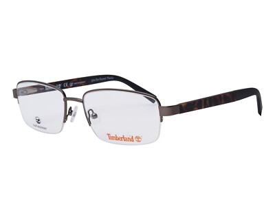 Timberland TB 1588 009 Gunmetal Semi Rimless Metal Eyeglasses Frame 56-18-145 RX