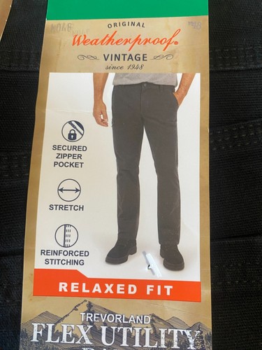 Weatherproof Vintage Men's Trevorland Flex Utility Pant Black 38 x 29 NWT - Picture 3 of 5