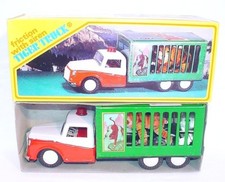 China MF-239 Large CIRCUS TIGER ANIMAL CAGE TRUCK Tin Friction Toy MIB 80 RARE 