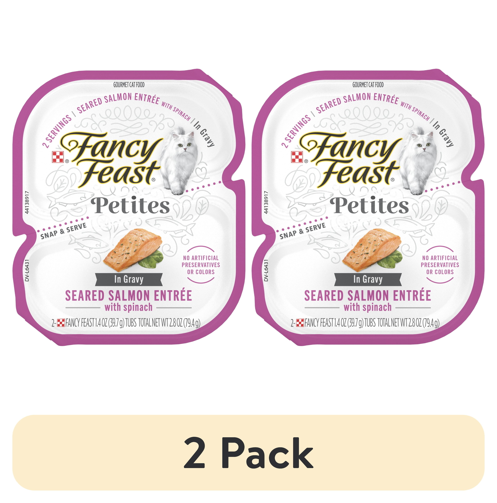 Fancy Feast Petites Kitten Wet Food Seared Salmon & Spinach 2 Pack
