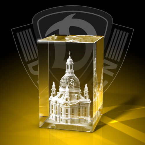 3D Glas Gravur Glasfoto Dynamo Dresden Motiv Bild Laser Kristallglas Geschenk - Bild 1 von 18