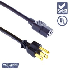 AC Power Cable 6.6ft / 2m For Brother Sheetfed laser MFC-7860DW Printer