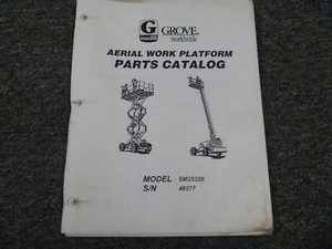 Grove SM2532E Aerial Scissor Lift Work Platform Parts Catalog Manual | eBay