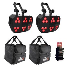 2x Chauvet DJ Wash FX Hex ILS multi-purpose LED effect lights w/ 2x Bags