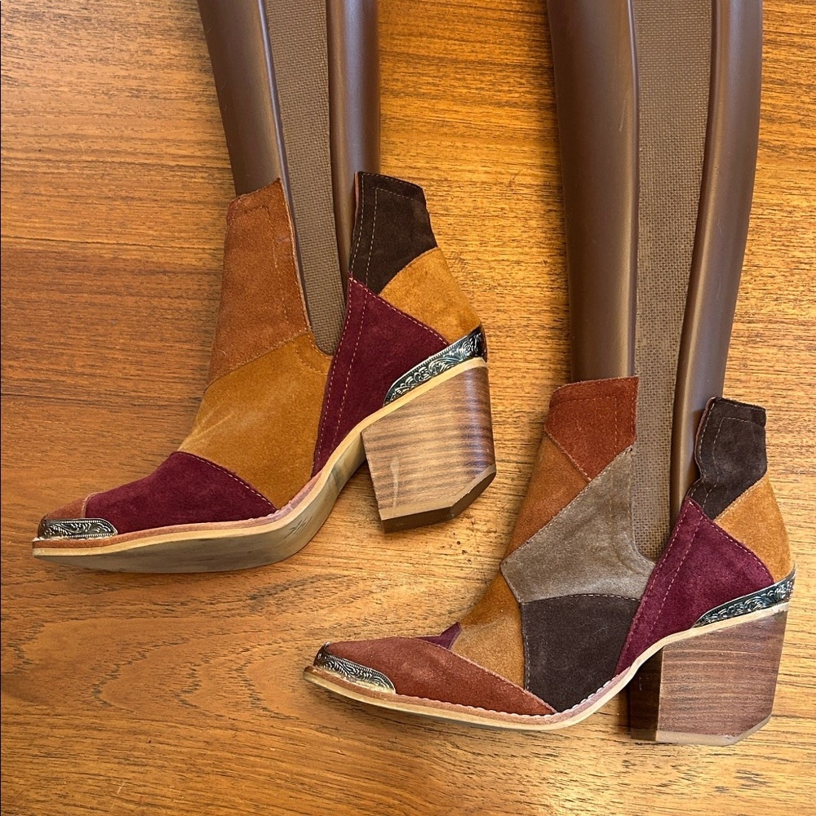 Catherine Malandrino Patchwork Ankle Booties wome… - image 2