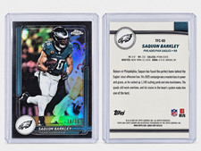 2025 Topps Chrome Saquon Barkley True Black Refractor 10/10 Bookend