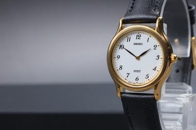 Vintage 2001 Exc+5 Seiko Spirit 4N20-0970 Gold Quarz Damenuhr aus JAPAN