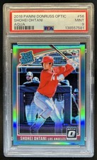 2018 Panini Donruss Optic Shohei Ohtani Aqua Prizm Rated Rookie RC #/299 PSA 9