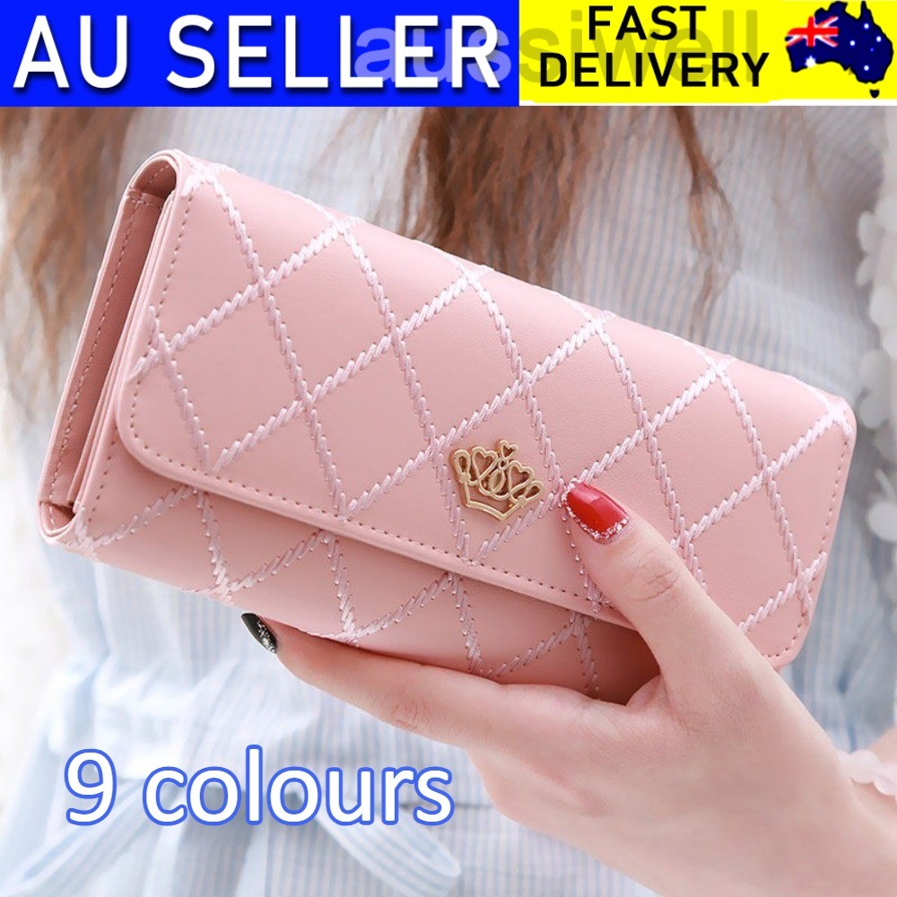 Women Ladies Leather Wallet Long Zip Purse Card Phone Holder Case Clutch Handbag