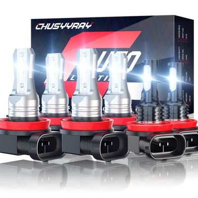 H9+H11+H11 LED Headlight Conversion Bulbs High-Low Beam Fog Light Combo Kit