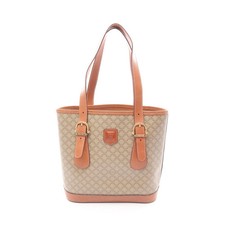 CELINE Macadam Tote Bag PVC Leather Beige Light Brown Gold Hardware #RC4340