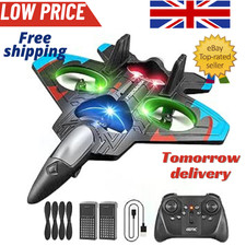 4DRC V32 RC Plane, Foam Remote Control Airplane with Light, 2 Batteries, 360° Fl