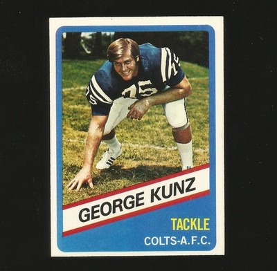 1976 Wonder Bread Football Card Number 7 George Kunz Baltimore Colts #7