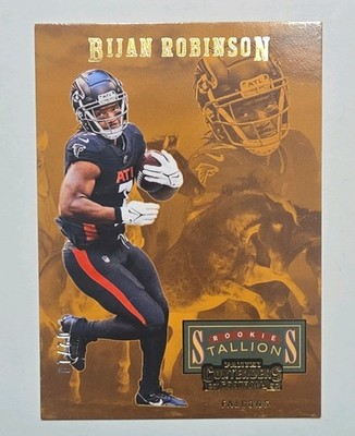 2023 Panini Contenders BIJAN ROBINSON *GOLD ROOKIE STALLIONS* 2/10 Falcons
