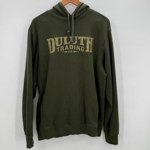 Duluth Trading Co Mens Hoodie Relaxed Fit Olive Green Pullover Sweatshirt Medium - Picture 2 of 6