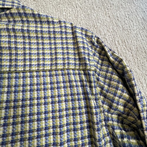 Robert Graham Mens Dress Shirt 2XL Blue Yellow Geometric Colorful Flip Cuff - Foto 19 di 24