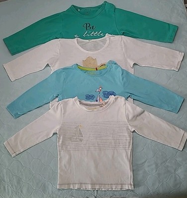 Baby T-Shirt Langarm 4-er SET, Gr. 68, Baumwolle, Sanetta,S.Oliver,Bess,Benetton