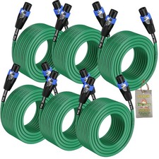  6 PACK 50FT Speakon Cables FAT TOAD Speaker Cords  Twist Lock Connector Plug
