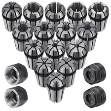 Yaocom 19 Pcs ER11 Spring Collet Set Er11 A M14 Thread Collet Clamping Nuts Prec