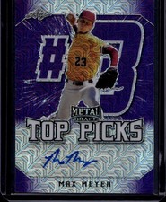 2020 Leaf Metal Draft #TP-MM1 Max Meyer Top Picks Autographs Purple Mojo #/7