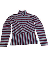 Missoni Donna Womens Multicolor Stripped T-Shirt Size 10 made in Italy