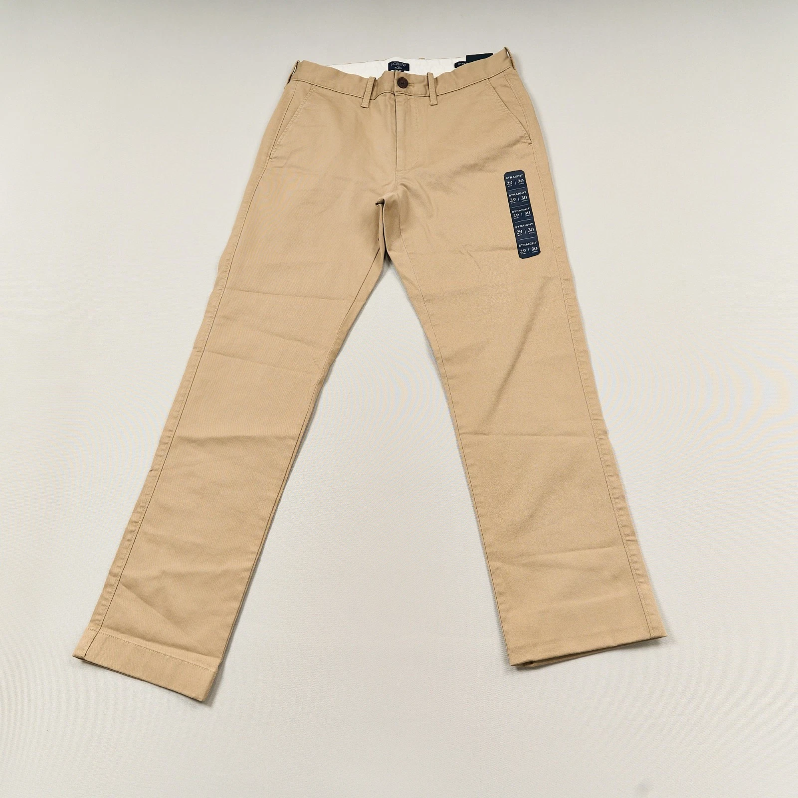J. Crew Men's 29x30 Khaki Straight Fit Flex Cotton Blend Chino Pants NWT