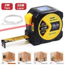 Distanzmesser Lasermessgerät 2 in 1 Maßband 50m Digitales Wiederaufladbar