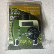 Green Thumb Digital dual outlet programmable water timer 173362 New #65