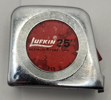 Lufkin Mezurlok Y25 Power Tape Measure 25Ft Made In USA Yellow Tape Vintage