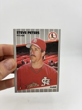 1989 Fleer Steve Peters RC Rookie #462 St. Louis Cardinals MLB Baseball Card NM. rookie card picture