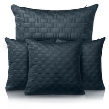 Image of 2 Pair Velvet 4 Cushion Covers 18 x 18 Sofa Bed Throw Quilted Filled Cushions UK