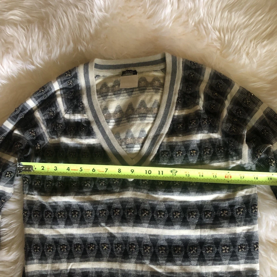 Chanel Cachemira Seda Cuentas Cuello en V Suéter 40 Foto 4 de 4