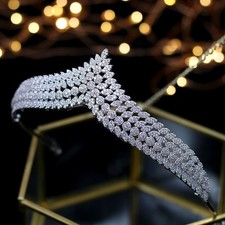 Simple Crystal Crown Bridal Headdress Pageant Headband Wedding Hair Diadem Gift