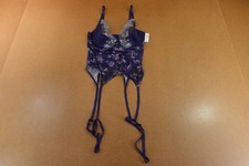 Adore Me Womens 34DD Blue Floral Mesh Serenity Contour Underwire Bustier NWT