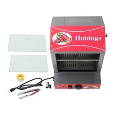 Commercial Hot Dog Steamer 2-Tier Electric Bun Food Warmer Slide Doors 27L