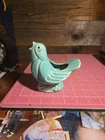 intage McCoy Pottery Singing Bird Planter Aqua Blue Turquoise USA 1940s